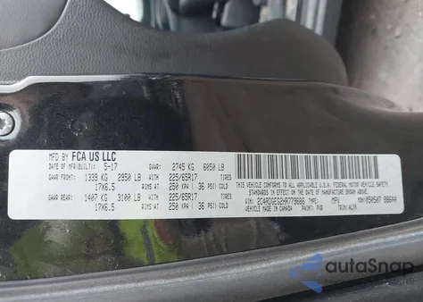 2017 Dodge Grand Caravan Gt z USA, uszkodzony, nr VIN 2C4RDGEG2HR779686